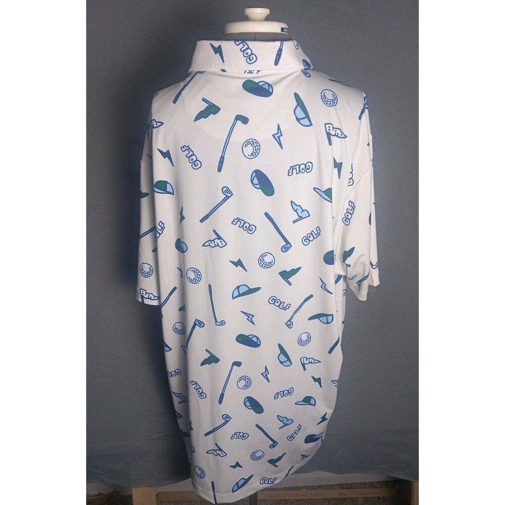 Bad Birdie Men's XXL Performance Polo- All Over Print - Golf Casual- EUC - Picture 2 of 13